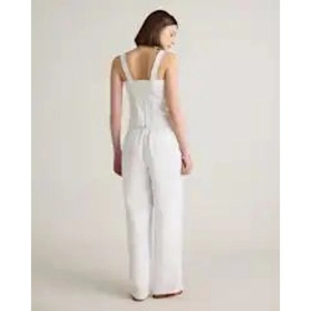 Quince European Linen Pleated Trouser White Size 4 New With Tags